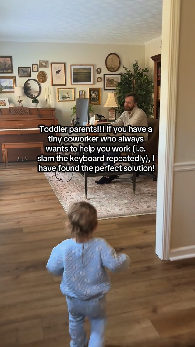 Instagram thumbnail for My husband works from home and my one year old LOVES to help him work