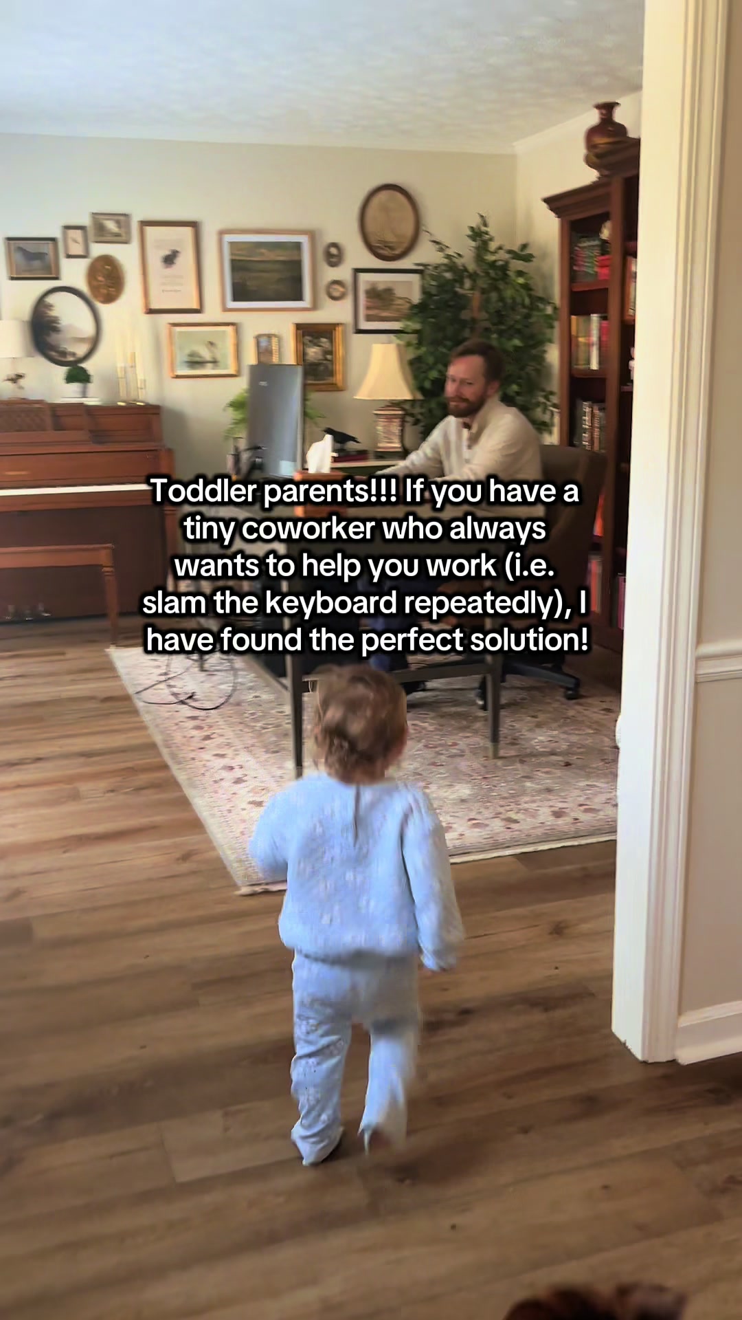 TikTok thumbnail for My husband works from home and my one year old LOVES to help him work 🙃...